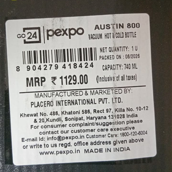 AM3781 Pexpo Thermo Austin Water Bottle 800
