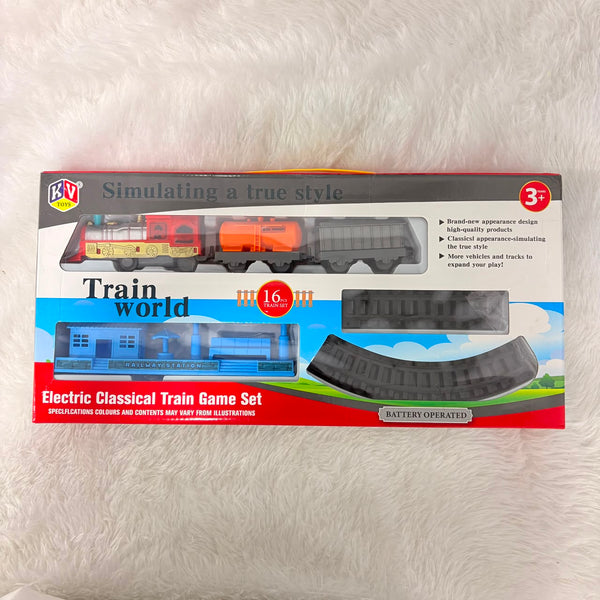 A06626 16-Piece Electric Classical Train Game Set with Tracks and Accessories (Item No.579)
