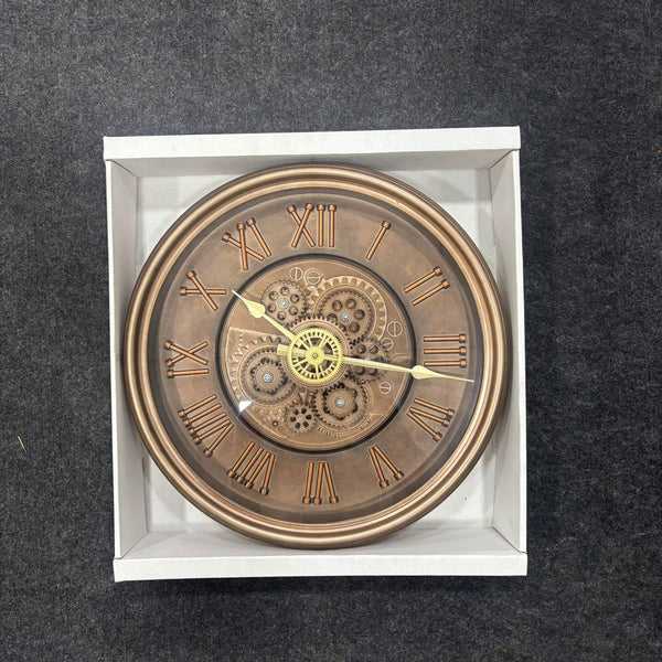 AM6251 Antique Copper Finish Skeleton Gear Wall Clock