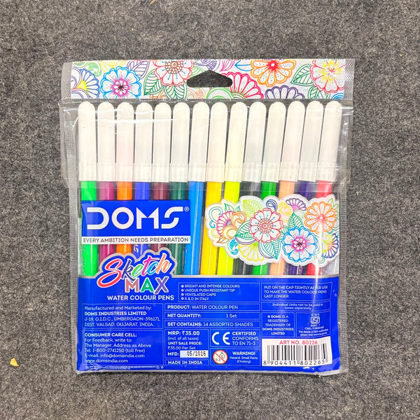 3205 Doms Max Non-Toxic Water Colour Sketch Pens (14Assorted Shades x 1 Set)