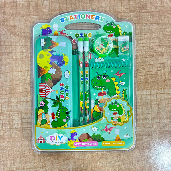 A06899 Kids Cute Cartoon Metal Pencil Box & Blister Stationery Gift Set with Mini Diary