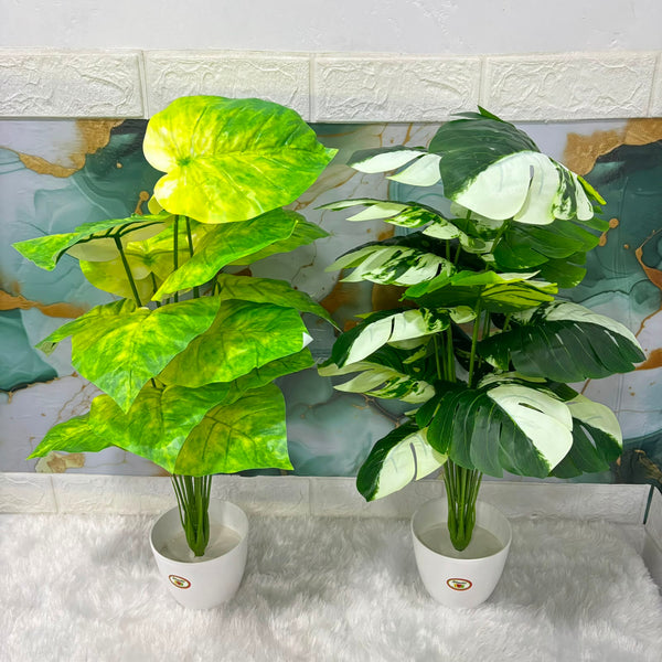 A06679 Artificial Variegated Caladium Potted Plant for Home & Office Decor