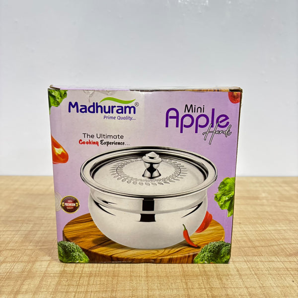 AM2949 Madhuram Prime Quality Mini Apple Handi Stainless Steel 850ml