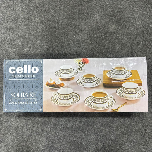 AM2670 CELLO Oplaware Argento Solitaire Cup 13cl and Saucer 130mm Set 12 Pcs