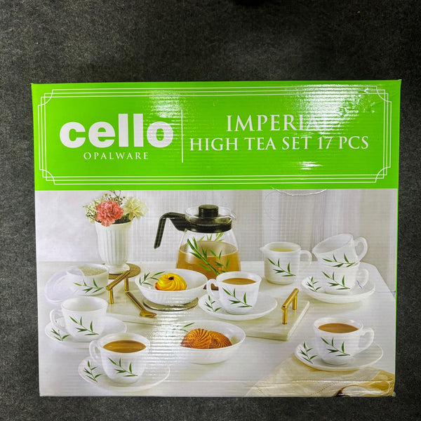Di0235 Cello High Tea Set, 17-Piece - Tea & Dessert Crockery