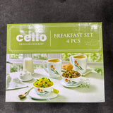 Di0231 Cello Breakfast Set 4-Piece Cup & Bowl Set
