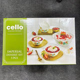 Di0211 Cello Dessert Set - 5-Piece Bowls - 1 Serving Bowl with 4 Dessert Bowls