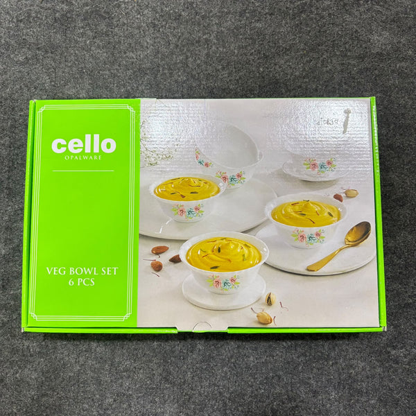 Di0230 Cello Opalware Imperial Rose Veg Bowl Set – 6 Pcs (11.2 cm)