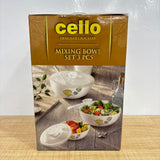 Di0207 Cello Opalware Royal Mixing Bowl with Premium Lid Set of 3pc