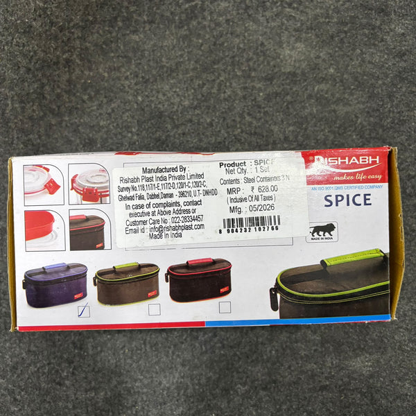 AM5655 Rishabh Spice Lunchbox With 1 Box ,2 container and Jacket