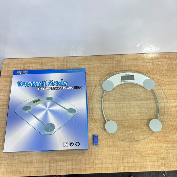 A07528 Personal Digital Weighing Scale with Tempered Glass Platform & LCD Display