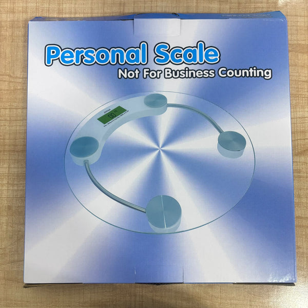 A07528 Personal Digital Weighing Scale with Tempered Glass Platform & LCD Display