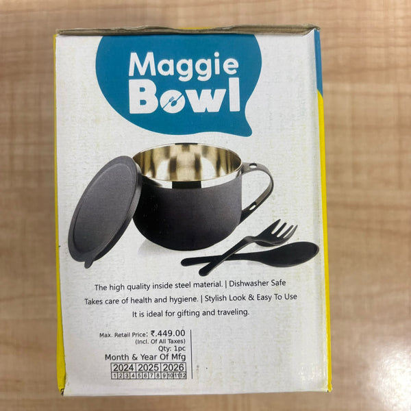 2933 Maggie Bowl with Lid and Handle, Soup Bowls for Easy Perfect Breakfast Cereals, Fruits, Ramen, Beverages,Essentials, Dishwasher Safe Double Layer