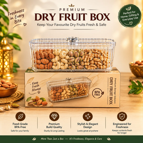 A07178 Premium Clear Acrylic Snack & Dry Fruit Storage Container with Lid
