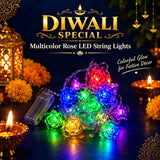 A07498 14 Led French Rose LED String Lights (Multicolor)