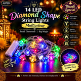 A07501 14 Led Diamond Shape String Lights (Multicolor)