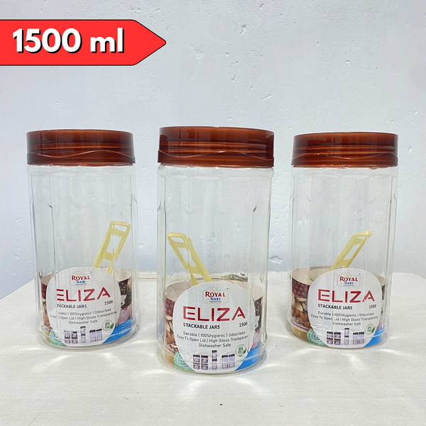 AM5911 Royal Eliza Transparrent Container Jar Set of 3 - 1500 ml