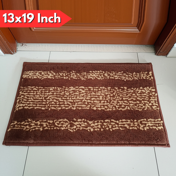 AM5849 Lining Print Microfiber Home Decor Door & Bathmats (RG, 13x19 inch) Multicolour