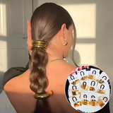 AM5875 Multidesign Women Luxe Golden Metallic Ponytail Holder Hairband - 1 Pcs