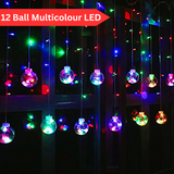 Di0072 12 Ball String LED Lights with Flashing Modes Decoration 6x6 (Multicolour)