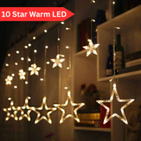 Di0066 10 Fairy Stars LED Curtain String Lights with Flashing Modes - 5x5 (Warm)