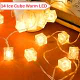Di0075 14 Ice Cube Warm LED String Lights