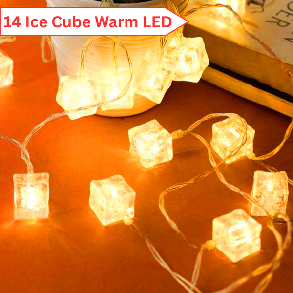 Di0075 14 Ice Cube Warm LED String Lights