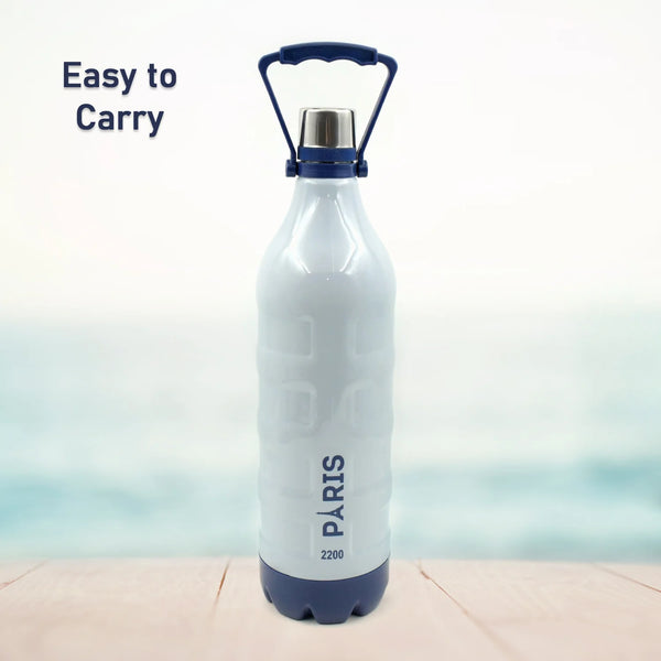 0257 Insulated Water Bottle (2200ml): Leakproof, BPA-Free, Handle & Strap (Sports)