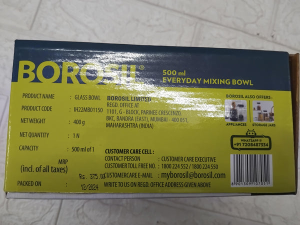 AM3682 Borosil Glass Mixing & Serving Bowl 500ml (IH22MB01150)