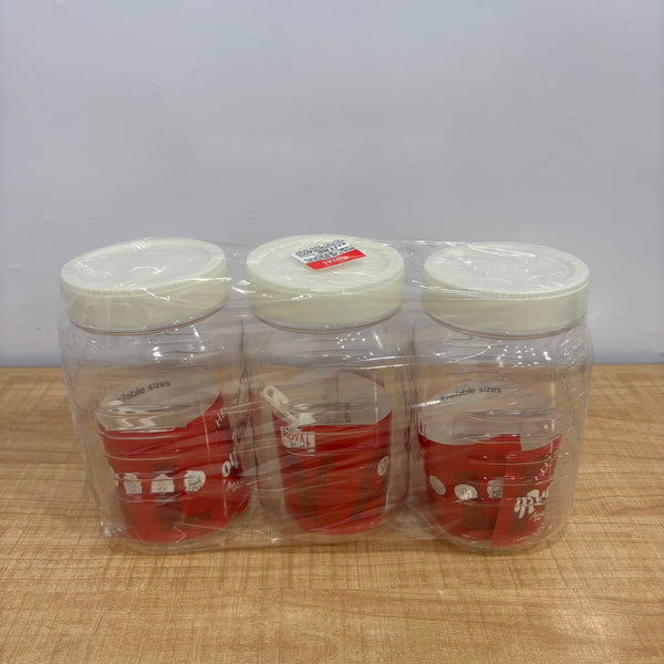 AM5808 Royal ware 2000ml Plastic Container Storage Jar (3 pcs) Set For Kitchen