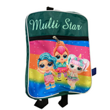 AM0573 Multi Star Girls Small  School Bag 1 Sections with Strong Zip