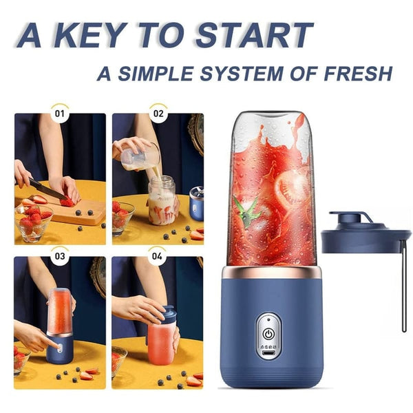 AM3451 Portable Juicer Fruit Blender 400ml 2 Pcs Set