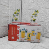 AM3677 Borosil Green Leaves 295ml Glass Medium 6Pcs Set(BVVGERNLM295)