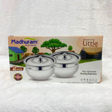 AM2951 Madhuram Prime Quality Little Handi Stainless Steel 2 Pcs Set