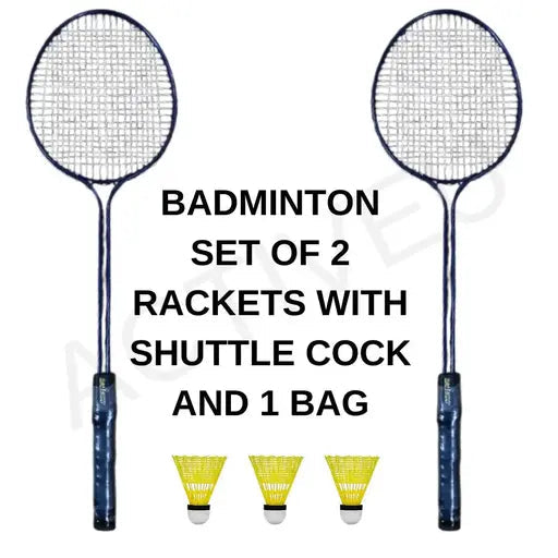 AM3526 Badminton Racket Set 555 of 2Pcs & 3Pcs Shuttles Cock & Carry bag