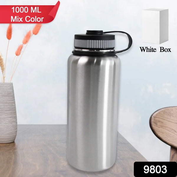 9803 SS Double Wall Vacuum-Insulated Drink Water Bottle (1000 ML / Mix Color)