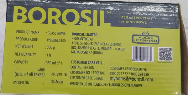 AM3692 Borosil 350ml Serving & Mixing Glass Bowl (IYLBBNL0350)