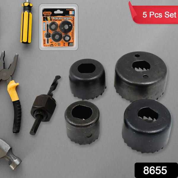 8655 32 / 38 / 44 / 54 mm Hole Saw Cutter with Mandrel 32-54 mm (5 Pcs Set)