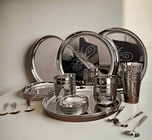 AM3966 Madhuram Exclusive Dinner Set Stainless Steel 42 Pcs Set