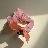 AM1298 Crystal Rhinestone Glossy Soft Satin Silk Hair Scrunchies Hair Elastic Bands 1pc