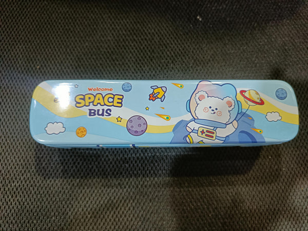 AM0622 School Pencil Box for Girls and Boys Compass box with Wheel Stylish School Bus