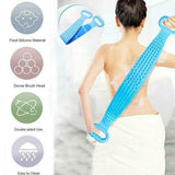 1302 Silicone Body Back Scrubber Double Side Bathing Brush for Skin Deep Cleaning(70 x 10 x 1 cm)