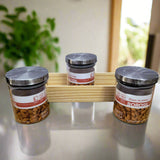 AM5170 Borosil Classic Jars With Wooden Tray - 3Pcs (600 ml Each)