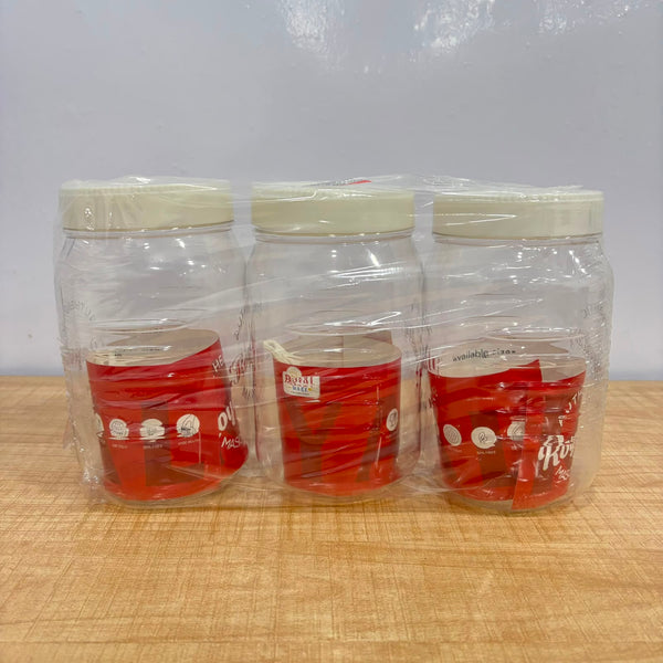 AM5808 Royal ware 2000ml Plastic Container Storage Jar (3 pcs) Set For Kitchen