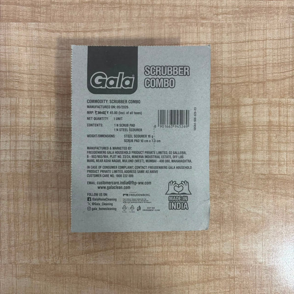 A06562 Gala Scrubber Combo Pack (1 Scrub Pad + 1 Steel Scourer)