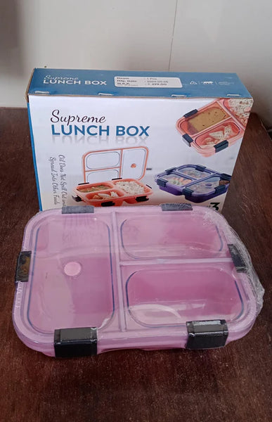 10103 Plastic 3 Compartment Insulated Lunch Box, Lunch Box (1 Pc)