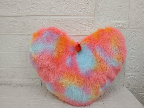 AM3478 Rainbow Heart Shape 14inch Soft Plush Stuffed Cushion Pillow