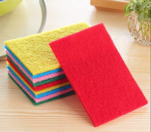 3475 Cleaning Scrub Pad for Kitchen, Dishes, Bathroom, Car Wash, One Scouring Scrubbing One Absorbent Side, Abrasive Scrubber Dish Pads - Pack of 10