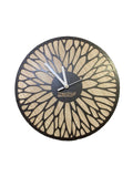 AM0603 Wooden Shape Abstract Flower Design Wall Clock