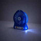 17707 Portable Rechargeable Mini Table Fan With LED Light And Battery (1 Pc)